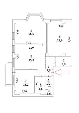 Трикімнатна квартира в зданому будинку в Аркадії Одеса