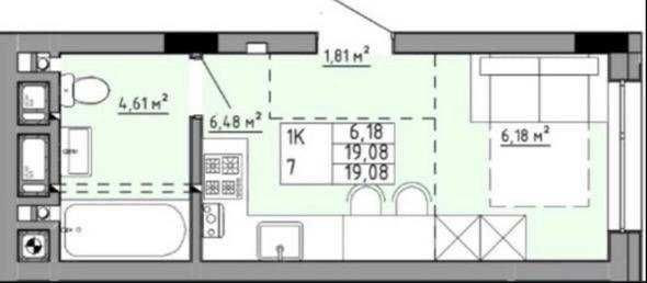 Продаж 1кім. квартири 19м2 в ЖК Family House, Орлика - Топольна Львів - зображення 2