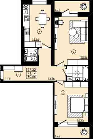 2 кімнатна квартира 80м в Івано-Франківську Микитинцы (Ивано-Франковская обл.)