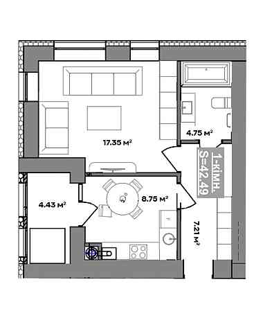 Продаж 1 к квартири в біля парку Шевченка,ЖК,Паркове містечко" Ивано-Франковск