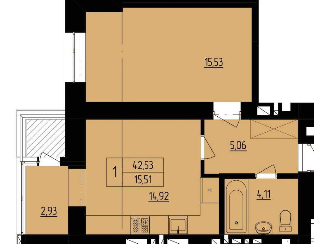31335 продаж 1 кімнатної квартири  ЖК "Дизайн Парк" Хмельницкий - изображение 4