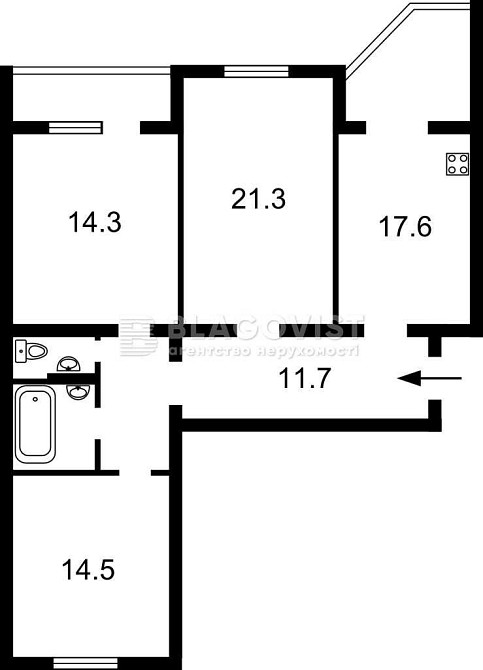 Оренда 3-х кім квартири 93м 7-й поверх метро Харківська Київ - зображення 8