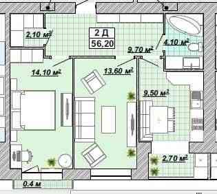 Терміново! 2к квартира в центрі, 56,2м.кв., найкраща ціна! Ивано-Франковск