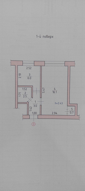 Однокімнатна квартира селище Рокитне, загальною площею 28,3 кв.м. Ракитное (Ровенская обл., Рокитновский р-н) - изображение 1