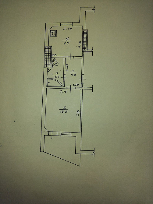 Однокімнатна квартира 36 кВ  2 поверх вул Гоголя.15. Миргород - зображення 1