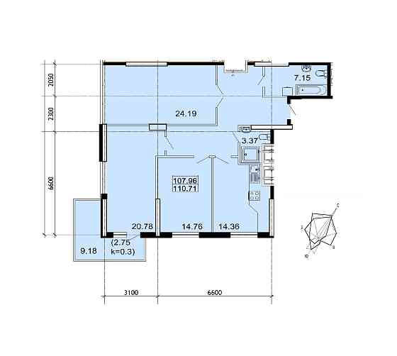 Трикімнатна квартира з сімейним паркінгом у зданому ЖК на Фонтані Одесса