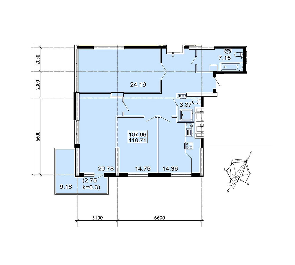 Трикімнатна квартира з сімейним паркінгом у зданому ЖК на Фонтані Одесса - изображение 2