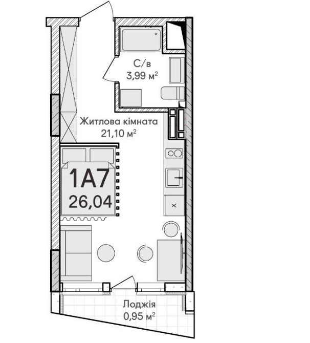 Ідеальний старт: квартира 26,7 м² у ЖК Синергія Сіті з розстрочкою Ирпень - изображение 4