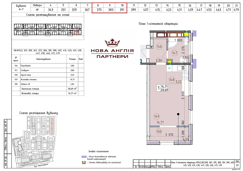 1к кв. (студія)-буд. Ньюкасл в ЖК Нова Англія, ЖК Новая Англия, БЕЗ % Київ - зображення 1