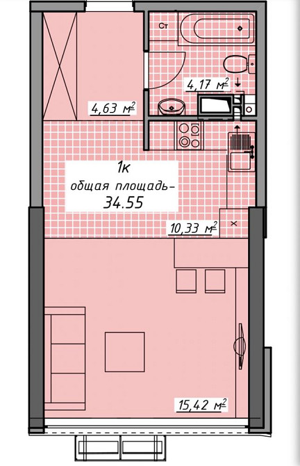 СТУДИЯ 35 кв.м.‼️ЖК Атмосфера от собственника‼️ Одеса - зображення 2