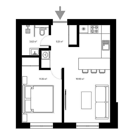 Продаж 1 кімнатної квартири на етапі будівництва (ЖК GRAND HILLS) Ужгород