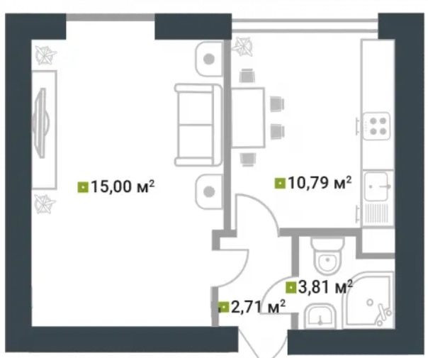 Готова однокімнатна квартира без ремонту! ГАЗ! Буча - изображение 2