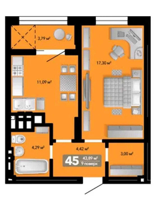 Продаж 1-кімнатної квартири у ЖК "Весняний" Винники - изображение 4