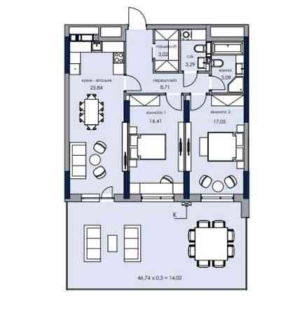 Продаж 2к квартири з терассою в ЖК Новий Автограф Київ