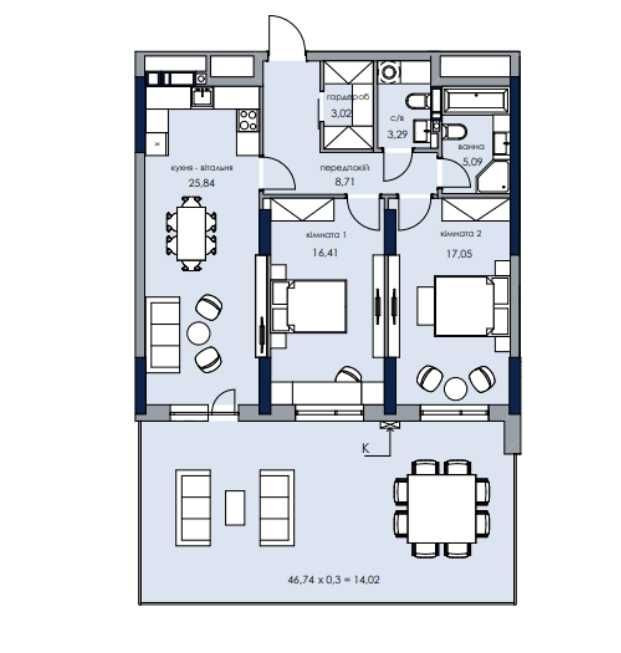 Продаж 2к квартири з терассою в ЖК Новий Автограф Київ - зображення 3