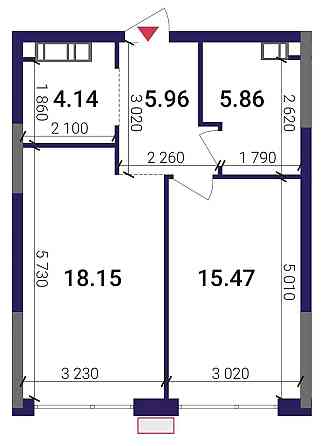 1к квартира 49.58м2, ЖК Грейт (Great), 9 буд., 1R5, 11 поверх. Без%. Київ