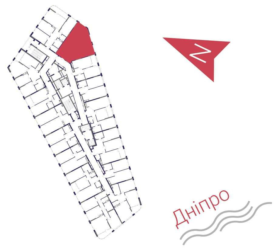 2к квартира 74,17 м2, ЖК Грейт (Great), 9 буд., 2R5, 15 поверх. Без%. Київ - зображення 3