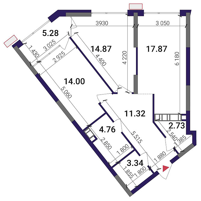2к квартира 74,17 м2, ЖК Грейт (Great), 9 буд., 2R5, 15 поверх. Без%. Київ - зображення 2