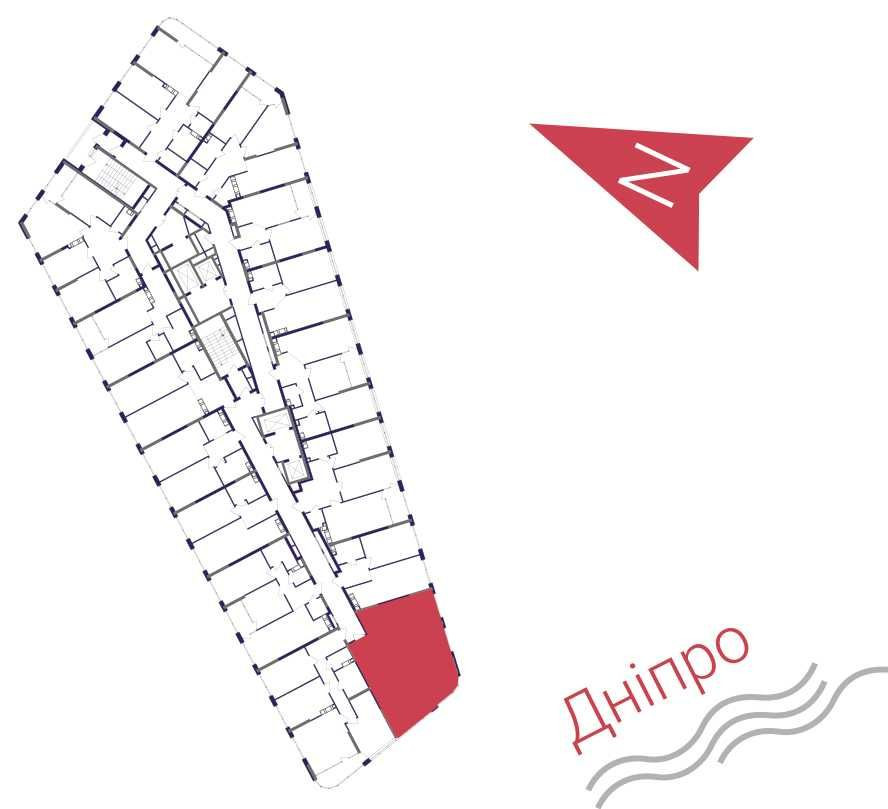 2к квартира 77,57 м2, ЖК Грейт (Great), 9 буд., 2R3, 21 поверх. Без%. Київ - зображення 3