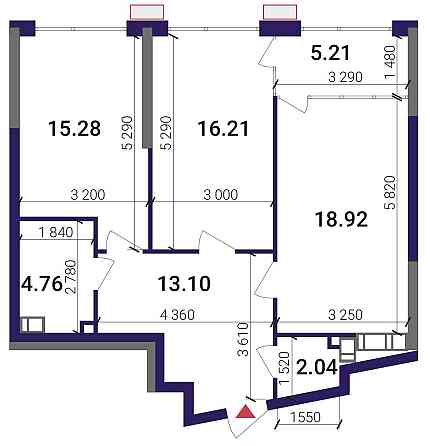 2к квартира 75,52 м2, ЖК Грейт (Great), 9 буд., 2R2, 15 поверх. Без%. Київ