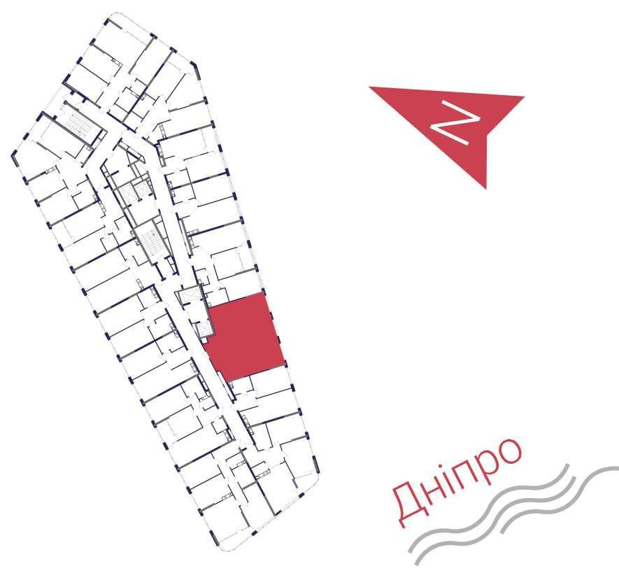 2к квартира 75,52 м2, ЖК Грейт (Great), 9 буд., 2R2, 15 поверх. Без%. Київ - зображення 3