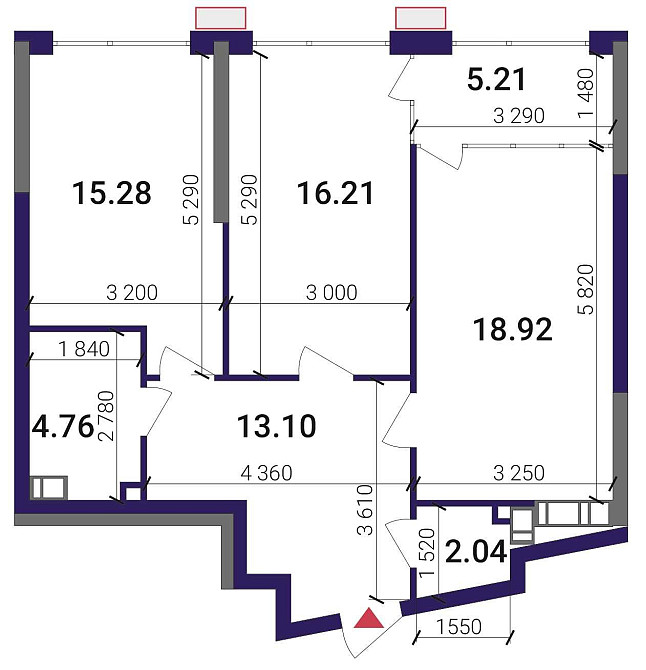 2к квартира 75,52 м2, ЖК Грейт (Great), 9 буд., 2R2, 15 поверх. Без%. Київ - зображення 2