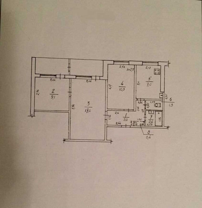 3 комн кв 7/9 на Черемушках 54м2 54900у.е Одеса - зображення 2
