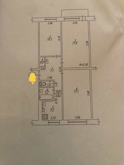 Продам 3-х к.кв 63 м.кв 4/5эт Байрона 156 Харків - зображення 1