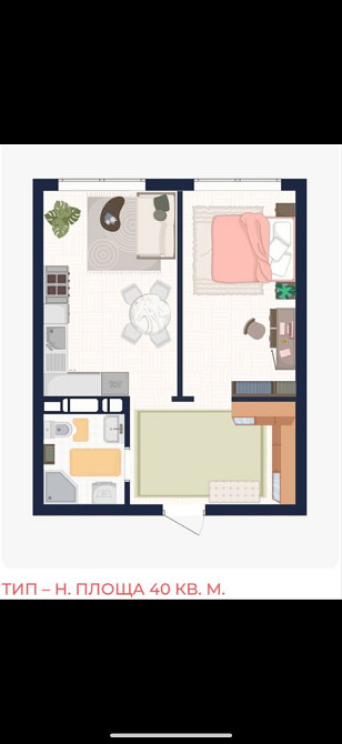 Однокімнатна квартира в Києві | роздільна | Британський Квартал Київ - зображення 6