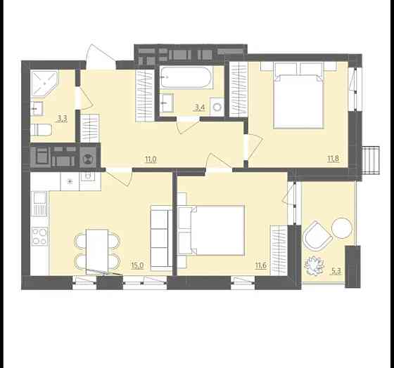 Квартира біля Львова! 2 кімнати, тераса, новобудова, Пустомити Пустомыты
