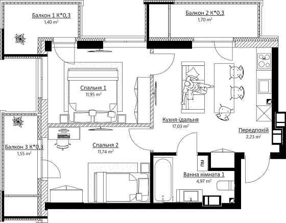 Видова 2-х кімнатна квартра, Київ ТОП локація! Ирпень