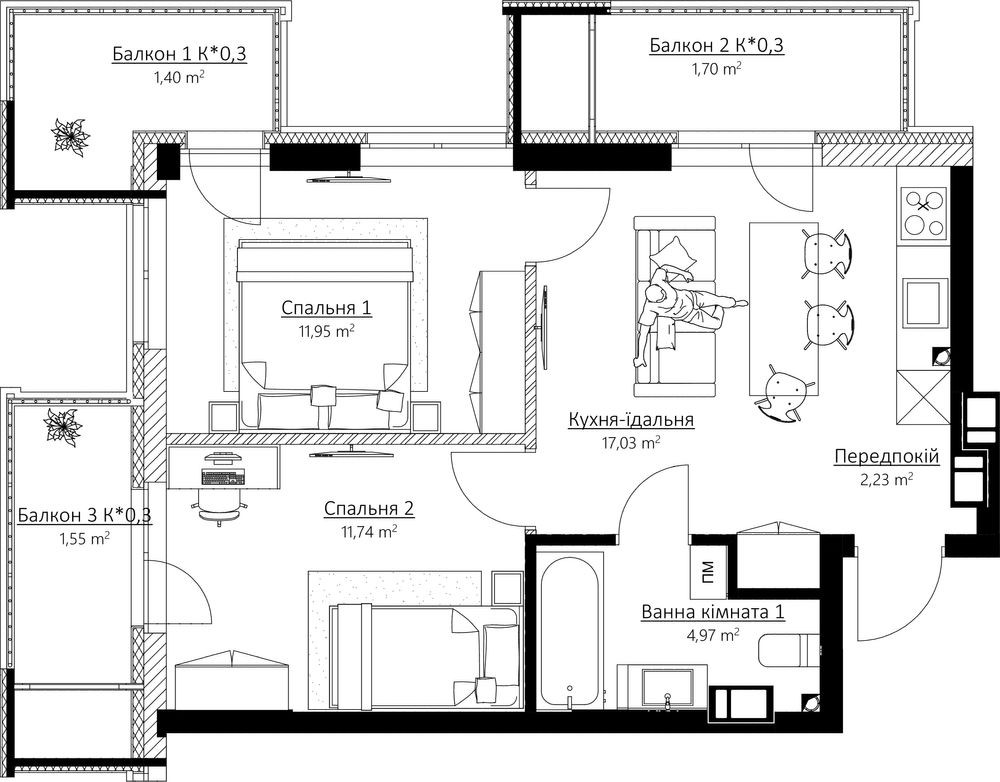 Видова 2-х кімнатна квартра, Київ ТОП локація! Ирпень - изображение 1