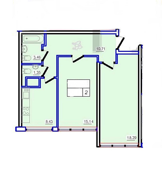 Редкое предложение! Состояние от строителей! 2-ком! Без комиссии! Лиманка - изображение 6