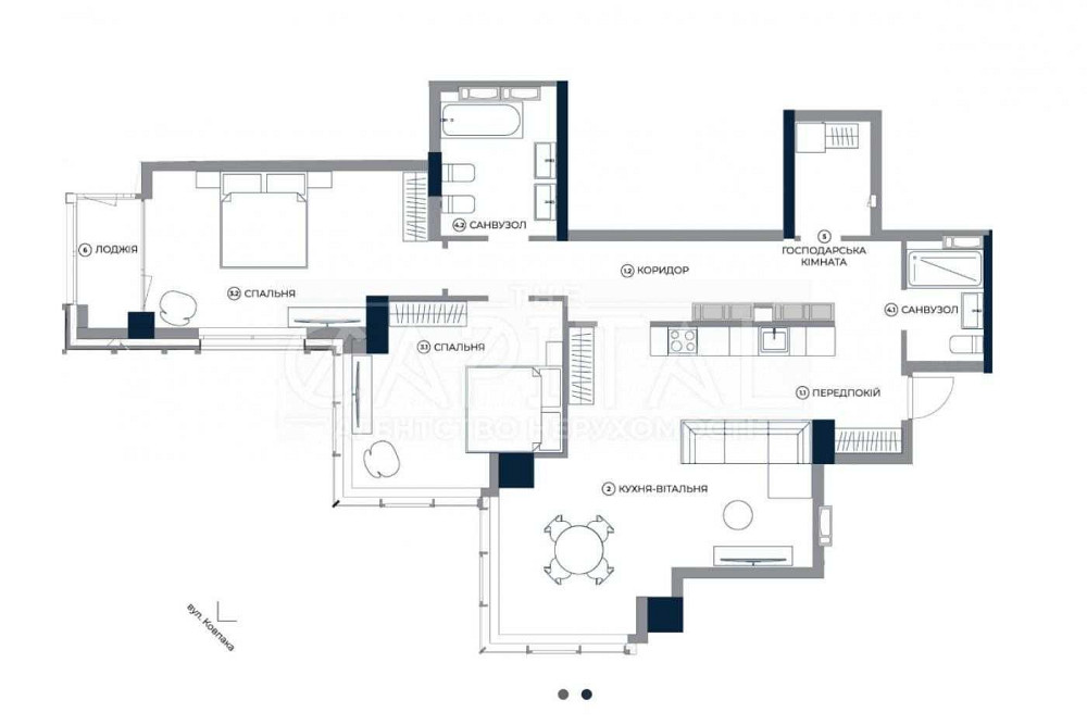 Продажа видовой 3к квартиры 118 м, А136, Переуступка, Антоновича центр Київ - зображення 3