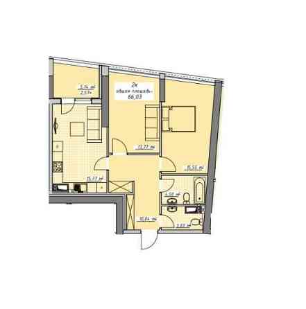 2к квартира в ЖК Атмосфера, секция сдана. Вид во двор Одеса