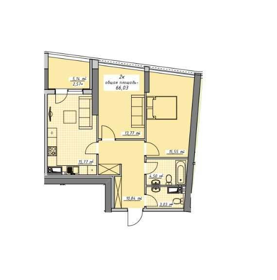 2к квартира в ЖК Атмосфера, секция сдана. Вид во двор Одеса - зображення 2