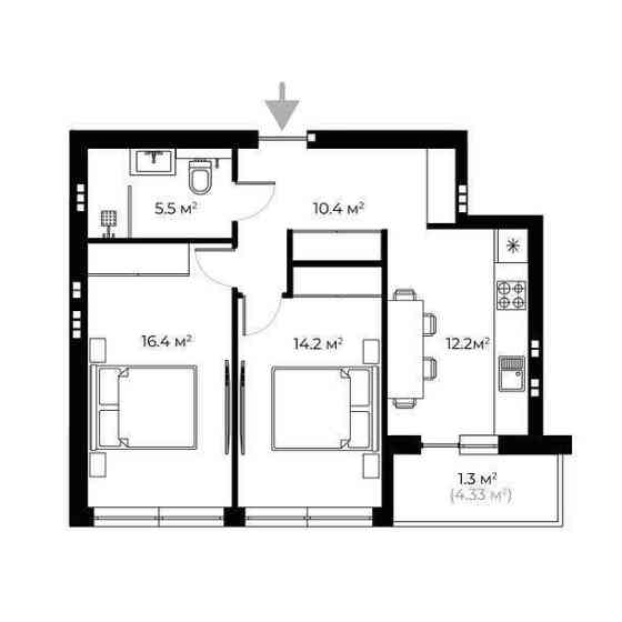 Продаж 2 кімнатної квартири в новобудові (ЖК PARK LAND) Ужгород