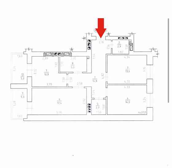 Продаж квартири в центрі трьох кімнатної Черкассы