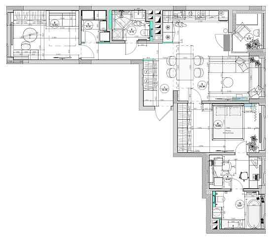 Трьохкімнатна квартира Unit Home, 90 кв.м Київ