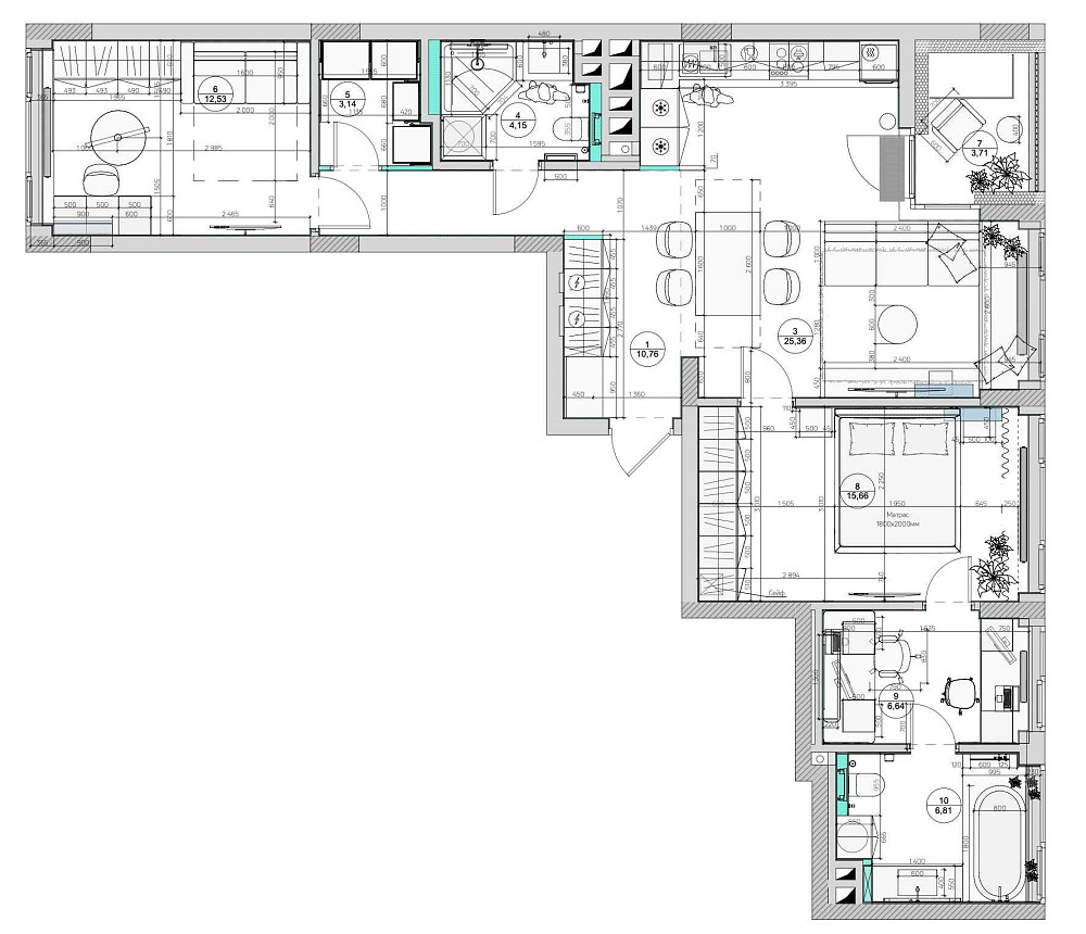 Трьохкімнатна квартира Unit Home, 90 кв.м Київ - зображення 4