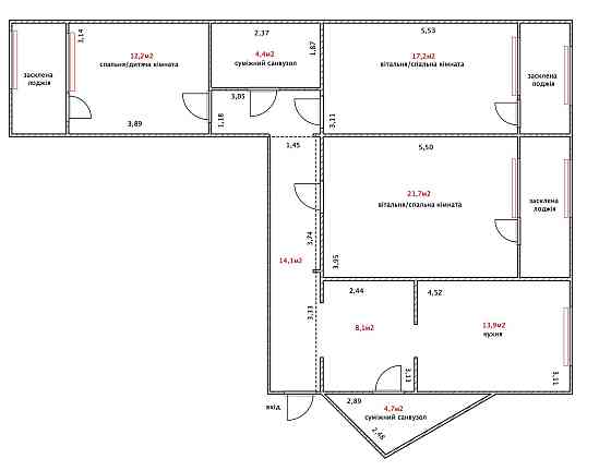 БЕЗ % проспект Бажана 36, 3 кімнати, Харківська, Позняки Київ