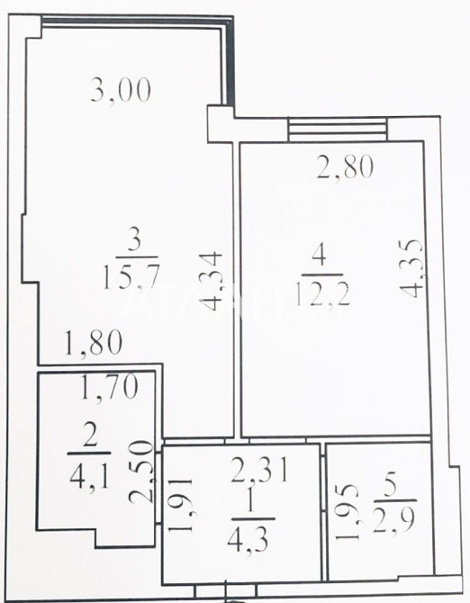 1-комнатная 40м в сданом  ЖК  «Акварель-8» Одеса - зображення 3