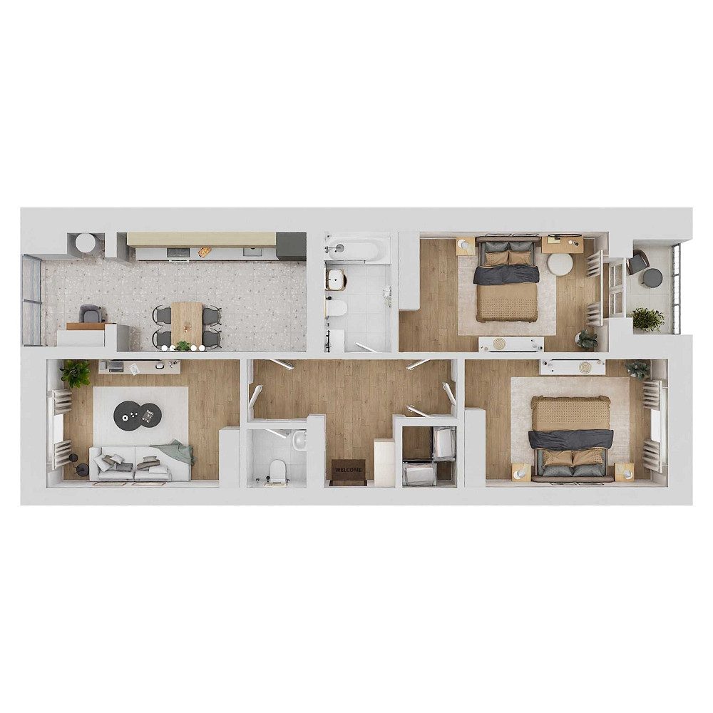 Велика 3-кімнатна квартира 86,73м2 на виплату до 10 років Нова Будова2 Кам`янець-Подільський - зображення 1