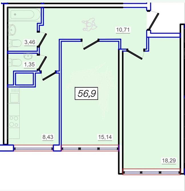 Срочно! Продам двухкомнатную квартиру на Таирова, без допзатрат! Одеса - зображення 3