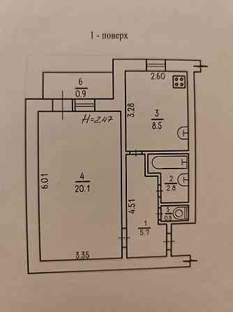 Однокімнатна квартира з індивідуальними опаленням Прилуки