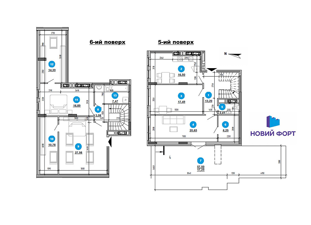 Продаж 4кім. квартири в двох рівнях з терасою на даху площею 171,1 м2 Львов - изображение 1