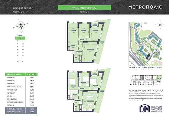 Трикімнатна квартира в панорамному склінні з терасою ЖК Метрополіс Київ