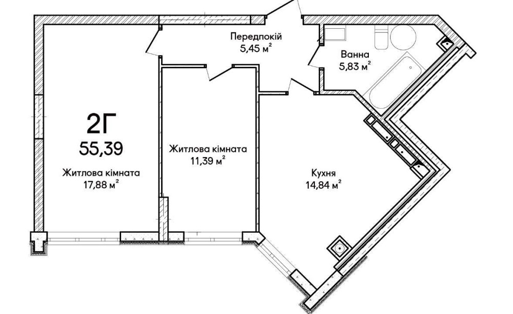 Лише 42500 грн/м2 за двушку.Здача в цьому році.Краща новобудова Ірпеня Ирпень - изображение 4