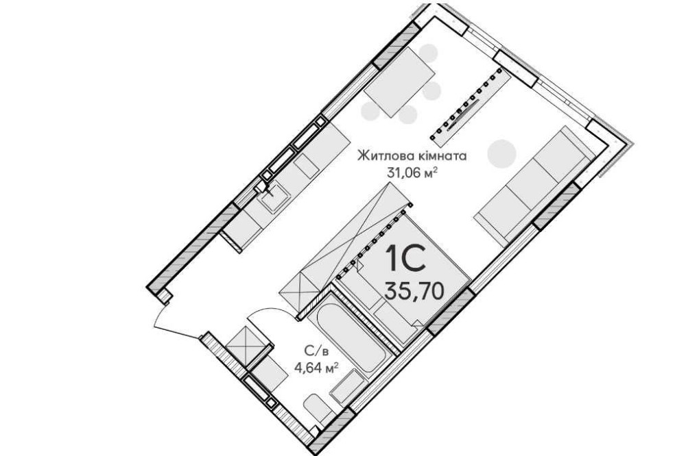 Продам 1-к смарт-квартиру36.2м²: для студентів. Синергія Сіті\ буд.12 Ирпень - изображение 4