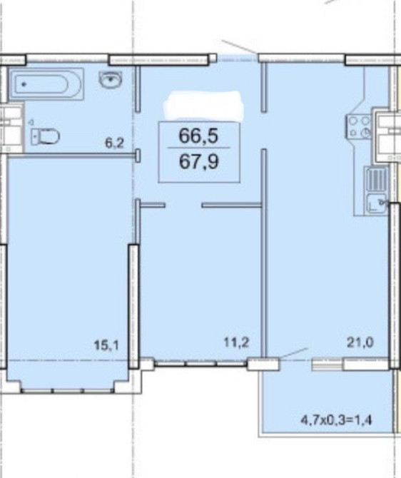 2-х комнатная Без комиссии! ЖК Акрополь, район доя жизни. Море, парк Odesa - photo 6